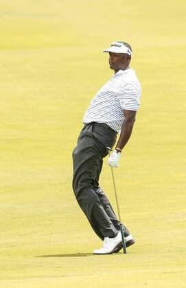 Aug. 10, 2012 - Kiawah Island, SC, USA - Vijay Singh reacts to his chip-in birdie on the 13th hole during the second round of the 2012 PGA Golf Herren Championship at the Ocean Course on Kiawah Island, South Carolina, on Friday, August 10, 2012. PGA Golf Herren Championship - ZUMAm67