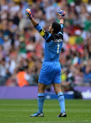 Olympia 2012 London Fussball Maenner Finale 11.08.2012 Brasilien - Mexiko Jose CORONA (Mexiko) 