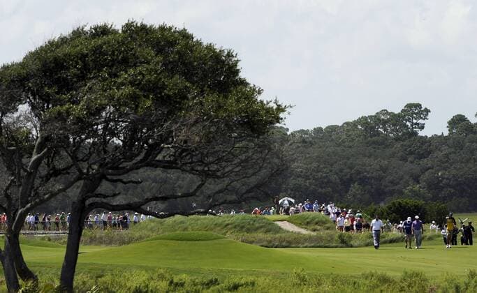 Phil Mickelson walks the fairway at hole four during the third round of the PGA Golf Herren Championship on August 11, 2012 at the Ocean Course in Kiawah Island, South, Carolina.  SCP20120811108