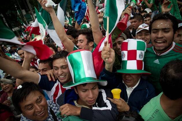 MEXICO CITY, Aug. 11, 2012 - celebrate Mexico s in the men s soccer final match of the London 2012 Olympic Games, at the Independence Angel Monument in Mexico City, capital of Mexico, on Aug. 11, 2012. BRAZIL-RIO DE JANEIRO-OLYMPICS-SOCCER 