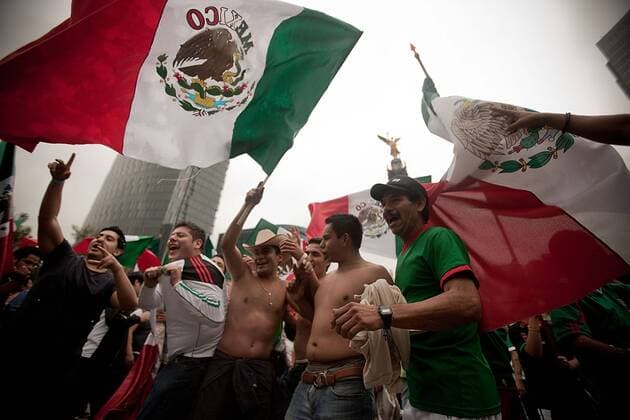 MEXICO CITY, Aug. 11, 2012 - celebrate Mexico s victory in the men s soccer final match of the London 2012 Olympic Games, at the Independence Angel Monument in Mexico City, capital of Mexico, on Aug. 11, 2012. BRAZIL-RIO DE JANEIRO-OLYMPICS-SOCCER 