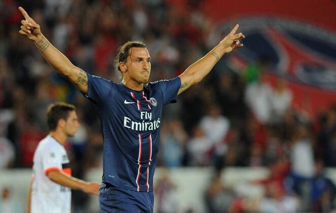 Zlatan Ibrahimovic (PSG) FOOTBALL: Paris Saint Germain (PSG) vs Lorient FC. Ligue 1 - 11 08 2012 xCHRISTIANxLIEWIGxFEPx 