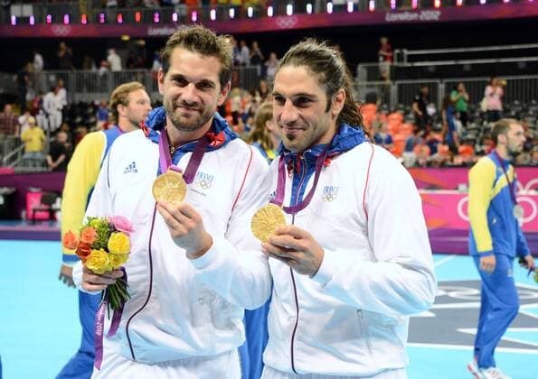 Olympiasieger Frankreich - Guillaume et Bertrand GILLE (fra) HANDBALL: France vs Sweden - Finale Olympia 2012 - 12 08 2012 xAnthonyxBibardxFEPx 