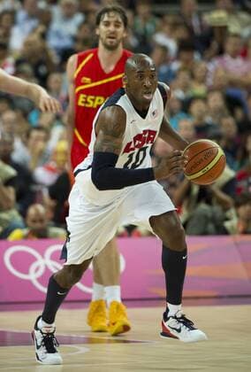 Aug. 12, 2012 - London, England, United Kingdom - Kobe Bryant (USA) drive down the court with the ball in Men s Gold-medal game during the London Olympics 2012 at the North Greenwich Arena on August 12, 2012 in London, United Kingdom. Olympics 2012 - Basketball - Men s - ZUMAj89