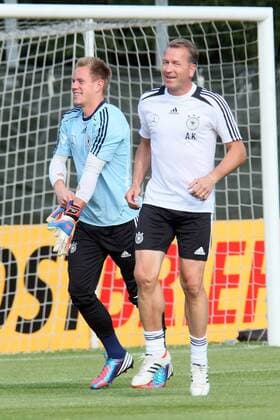 Marc-Andre ter Stegen mit Torwarttrainer Andreas Köpke
