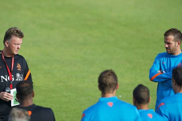 (L-R) coach Louis van Gaal of Holland,Rafael van der Vaart - Training Netherlands Nationalteam 2012 2013 xVIxWillemxJanxDijkdrentxIVx 1096275
