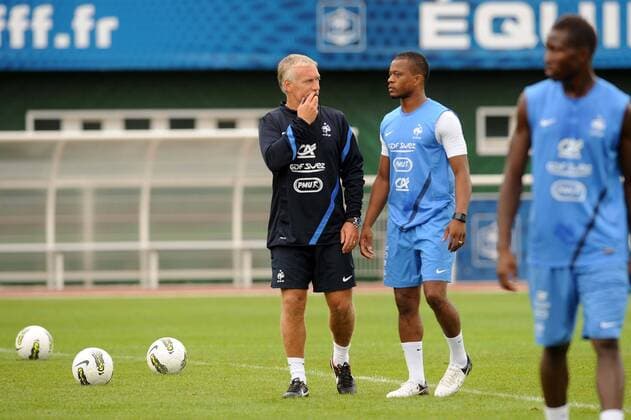 Didier Deschamps (Coach France) Patrice Evra - Training Nationalteam Frankreich - 13 08 2012 xN.LeGouic FEPx 
