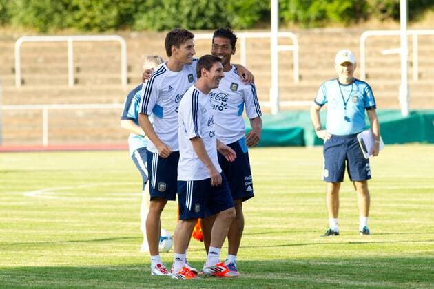 Lionel Messi (Mi.,Argentinien) - Argentinien Nationalmannschaft Training im Sportpark Neu Isenburg - 13.08.2012,Deutschland,Fußball,Mann,Männer
