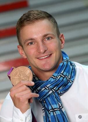 Erfurt , 130812 , Empfang der Radsprinter Radsportler des Stadtwerke Sprintteam im Bild: Rene Enders (Deutschland) , Bronzemedaille Teamsprint