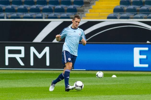 Miroslav Klose (Deutschland) - Training DFB Nationalmannschaft in der Commerzbank Arena in Frankfurt am Main - Freisteller,14.08.2012,Deutschland,Fußball,Mann,Männer