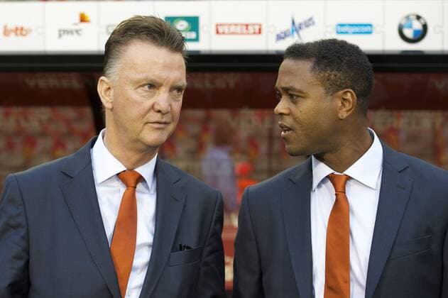 (L-R) coach Louis van Gaal of Holland,assistant trainer Patrick Kluivert of NAC Breda Belgium v Netherlands Friendly match 2012 2013 xVIxMAURICExVANxSTEENxIVx 1098588