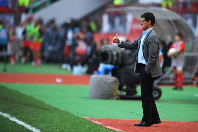 ITAR-TASS: MOSCOW, RUSSIA. AUGUST 15, 2012. Russia s head coach Fabio Capello instructs his team from the sideline during their international football friendly against Cote d Ivoire at Lokomotiv Stadium. The game ended in a 1-1 draw.  premiumd 20140066