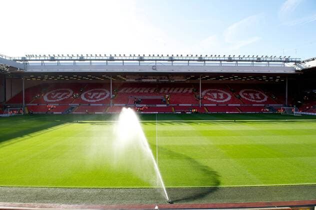 Football - soccer: UEFA Europa League, Liverpool FC - The Anfield pitch is watered before the UEFA Europa League Third Qualifying Round 2nd Leg match between Liverpool and FC Gomel. xHOCHxZWEIx xPropagandax 