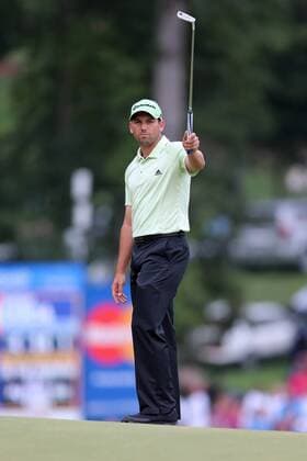 18 Aug 2012: Sergio Garcia on 18 during third round action at the the Wyndham Championship Tournament at Sedgefield Country Club, Greensboro, North Carolina. GOLF: AUG 18 PGA Golf Herren - Wyndham Championship Icon201208180786 EDITORIAL USE ONLY