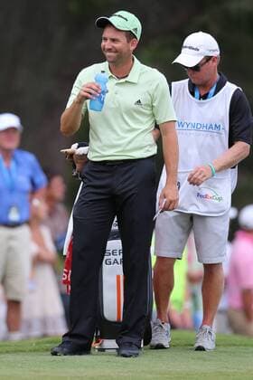 18 Aug 2012: Sergio Garcia after finishing up on 18 during third round action at the the Wyndham Championship Tournament at Sedgefield Country Club, Greensboro, North Carolina. GOLF: AUG 18 PGA Golf Herren - Wyndham Championship Icon201208180814 EDITORIAL USE ONLY