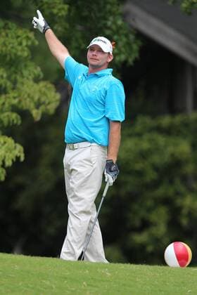 18 Aug 2012: Tom Gainey not happy with his drive during third round action at the the Wyndham Championship Tournament at Sedgefield Country Club, Greensboro, North Carolina. GOLF: AUG 18 PGA Golf Herren - Wyndham Championship Icon201208180497 EDITORIAL USE ONLY