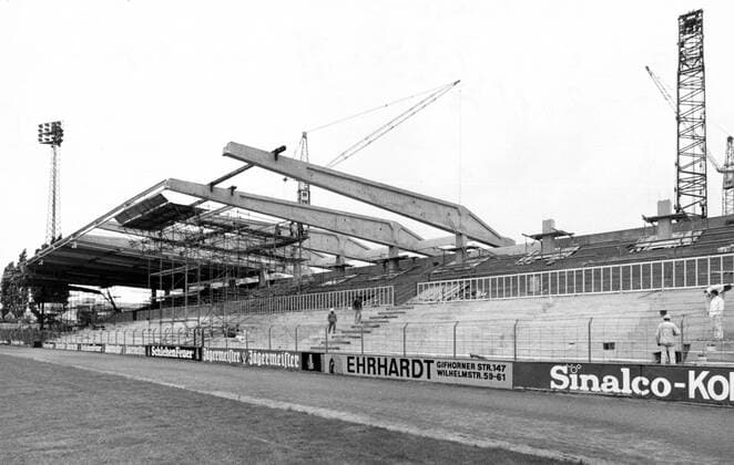 Fußball, Stadiongeschichte Eintracht Braunschweig Baustelle Eintracht Stadion in Braunschweig
