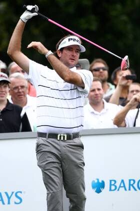 Aug. 22, 2012 - Bethpage, NY, U.S - PGA Golf Herren pro Bubba Watson hits his tee shot on the 15th hole during the 2012 Pro-Am tournament at Bethpage State Park in Bethpage, NY on Wednesday, August 22nd. PGA Golf Herren 2012 - The Barclays Pro-Am - ZUMAc11