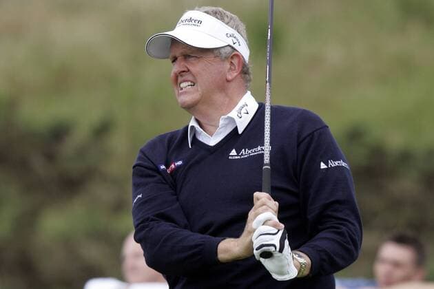 25.08.2012 Gleneagles, Scotland. Colin MONTGOMERIE in action during day three of the Johnnie Walker Championship from Gleneagles Golf Course. xIanxBuchanx  ActionPlus11320664