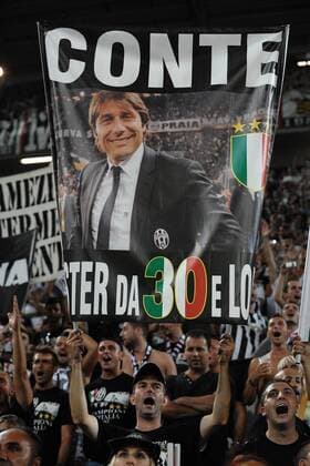 Antonio Conte Plakat Torino 25 8 2012 Juventus stadium Football 2012 2013 Serie A; Juventus Turin - andreaxstaccioli