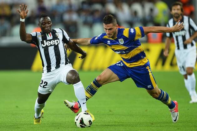 Kwadwo Asamoah Juventus, Aleandro Rosi Parma Torino 25 8 2012 Juventus stadium Football 2012 2013 Serie A; Juventus Turin - FC Parma (AC) - andreaxstaccioli