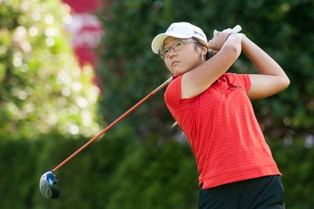 Aug. 26, 2012 - Coquitlam, British Columbia, Canada - LYDIA KO tees off on the first hole during the fourth round of the 2012 CN Canadian Women s Open at the Vancouver Golf Club on August 25, 2012 in Coquitlam, British Columbia, Canada. Golf 2012 - Fouth round of Canadian Women s Open  - ZUMAl10