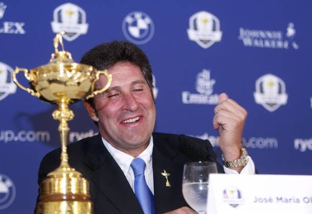 26.08.2012 Gleneagles, Scotland. Ryder Cup Captain Jose maria Olazabal makes his team announcement for the Ryder Cup 2012 in Medinah USA. xMarkxDavisonx  ActionPlus20263216