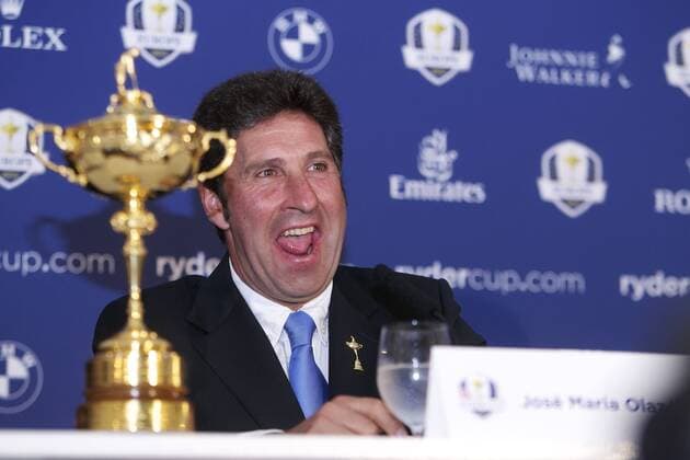 26.08.2012 Gleneagles, Scotland. Ryder Cup Captain Jose maria Olazabal makes his team announcement for the Ryder Cup 2012 in Medinah USA. xMarkxDavisonx  ActionPlus20263224