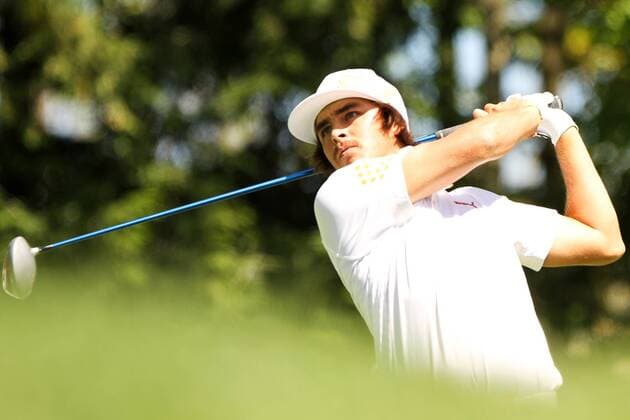 Aug. 29, 2012 - Vernon, New York, U.S. - Rickie Fowler tees off on the 7th tee at the 5th Annual Notah Begay III Foundation Challenge at Atunyote Golf Club in Vernon, New York on August 29, 2012 GOLF 2012: 5th Annual Notah Begay Third Foundation - ZUMAec2