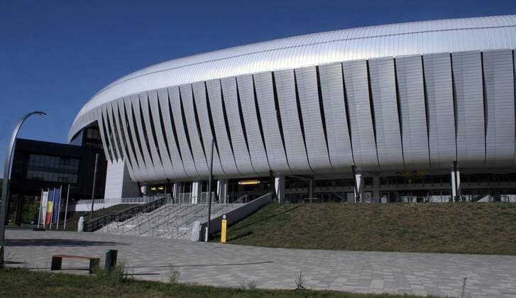 29.08.2012 Cluj-Napoca (Romania) New stadium Arena Cluj . FC CFR 1907 Cluj will play Champions League matches at these stadium.Who is domestic stadium of local club U-Cluj( FC Universitatea Cluj). Arena Cluj is multifunctional stadium with capacity 30.201 thousands seats. : 