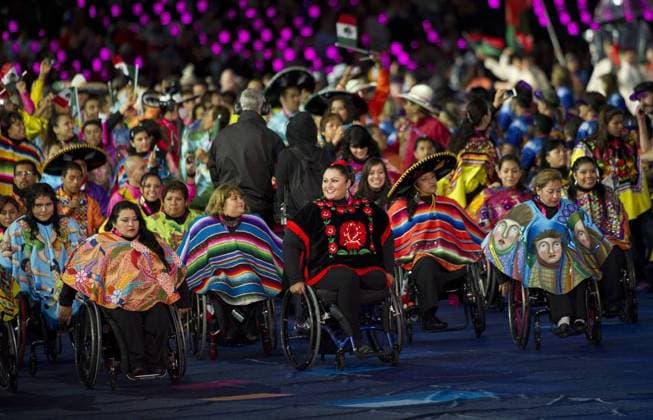 The Mexican team at the opening ceremony of the London 2012 Paralympic Games, Wednesday, 29th August 2012. Photo by: i-Images i-Images  SLK