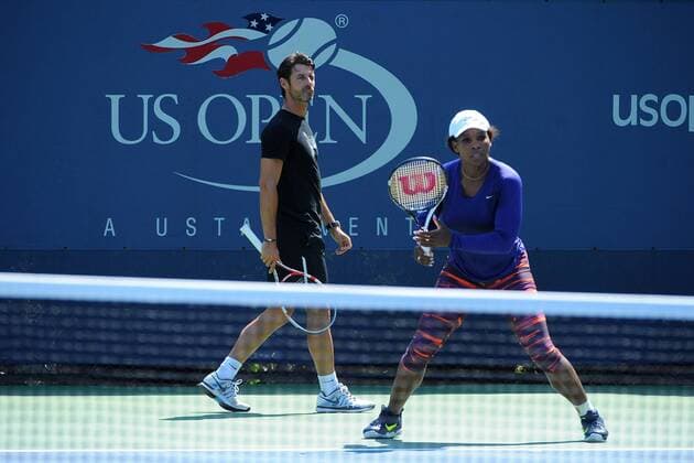 Serena Williams (USA) Patrick Mouratoglou (FRA) TENNIS : US Open - jour 5 - 31 08 2012 VirginieBouyer Tennismag Panoramic 