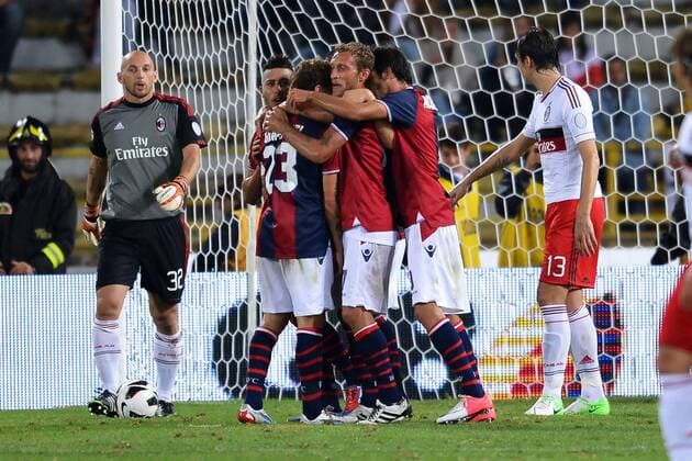 Jubel Alessandro Diamanti Bologna 1-1 Goal celebration - Bologna 01 9 2012 Stadio Renato Dall Ara Football Calcio, 2012 2013 Serie A, FC Bologna Vs AC Milan andreaxstaccioli