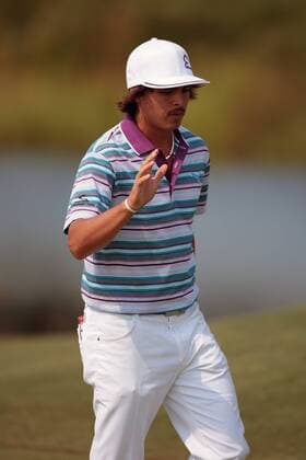 01 SEP 2012: Rickie Fowler thanks the crowd after making birdie on two during the Second Round of the Deutsche Bank Championship at TPC Boston, Norton, Massachusetts on September 1, 2012. GOLF: SEP 01 PGA Golf Herren - Deutsche Bank Championship - Second Round Icon482120901011 EDITORIAL USE ONLY