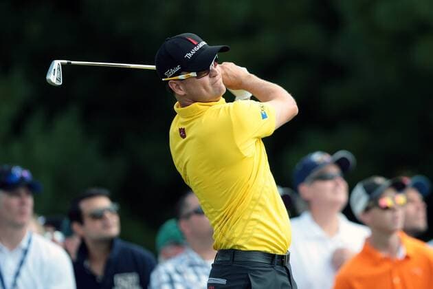 01 SEP 2012: Zach Johnson watches his tee shot find the bunker on three during the Second Round of the Deutsche Bank Championship at TPC Boston, Norton, Massachusetts on September 1, 2012. GOLF: SEP 01 PGA Golf Herren - Deutsche Bank Championship - Second Round Icon482120901026 EDITORIAL USE ONLY