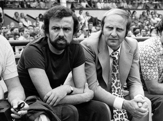 Trainer Martin Luppen (li.) und Präsident Jean Löring (beide Fortuna Köln)