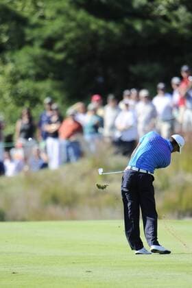 September 1, 2012 Tiger Woods of the United States playing in the second round of the Deutsche Bank Championship tournament held at The Tournament Players Club, in Norton, Massachusetts. Eric Canha CSM PGA Golf Herren 2012: Deutsche Bank Championship SEP 1 - ZUMAc04