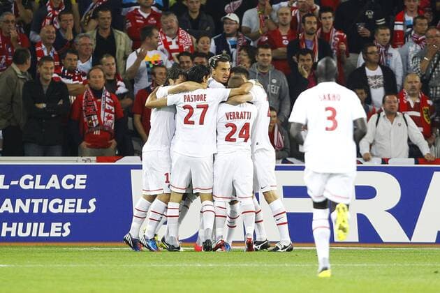 Jubel nach dem Tor von Zlatan Ibrahimovic (PSG) FOOTBALL : Lille vs Paris Saint Germain - Ligue 1 - 02 09 2012 GwendolineLeGoff Panoramic 