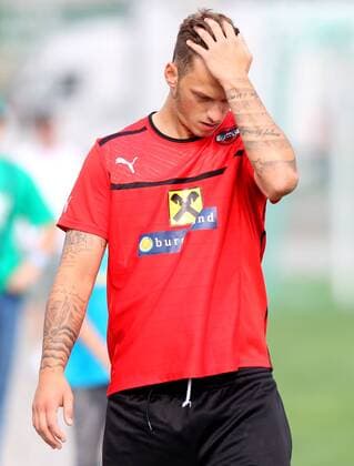 FUSSBALL - FIFA WM 2014 Quali, AUT vs GER, Vorberichte, Training WIEN, AUSTRIA - ÖFB Länderspiel, Österreich vs Deutschland, Vorberichte, Training Nationalmannschaft AUT. Bild zeigt Marko Arnautovic (AUT). Keyword: Tattoo. 