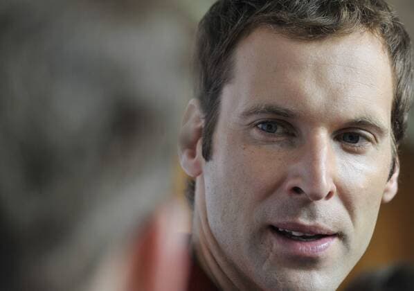 Meeting of the Czech national soccer team ahead of the World Cup qualification match in Denmark in Prague, Czech Republic on September 3, 2012. Petr Cech speaks with journalists. (CTKxPhoto MichalxKamaryt)  CTKPhoto261201209030466201