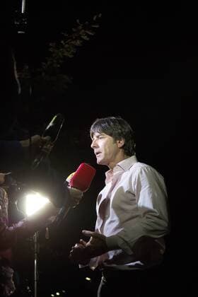 03.09.2012, Sporthotel Barsinghausen, Barsinghausen, Ankunft der deutschen Nationalmannschaft im Mannschaftshotel in Barsinghausen zum WM-Qualifikationsspiel gegen die Faeroeer Inseln, im Bild Joachim Loew (Bundestrainer Nationalmannschaft) im Interview GER, WMQ, Anreise der deutschen Nationalmannschaft
