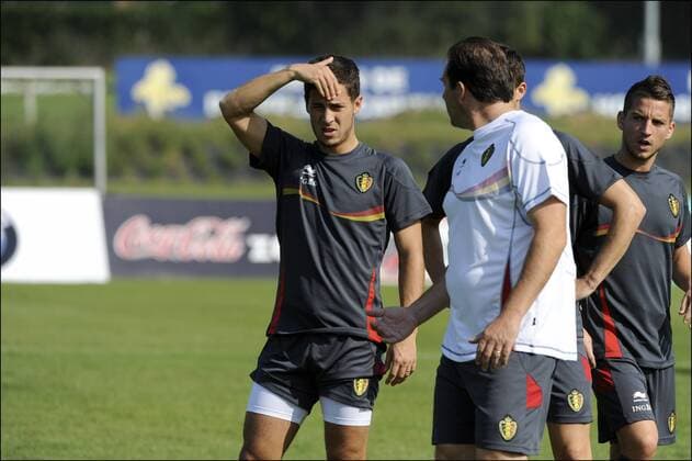 Marc Wilmots - Eden Hazard (BEL) - Training - 04 09 2012 xPhotoNewsx 