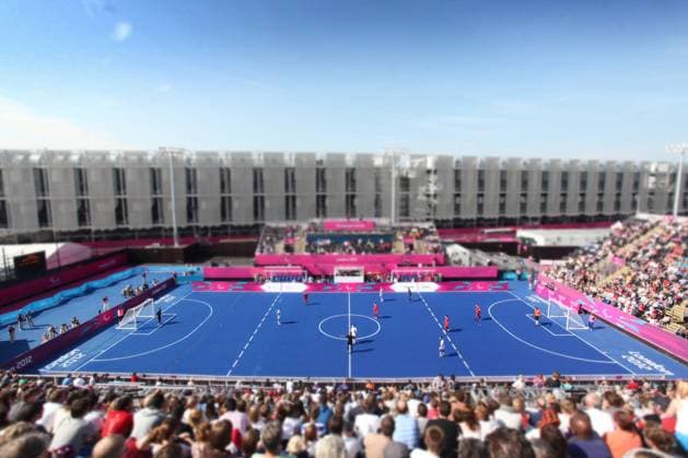 4.09.2012 London, England. A general view of the Riverbank Arena during the Men s Football 5-a-side Preliminaries Pool B match between France and Turkey during Day 5 of the London Paralympics from the Riverbank Arena xJordanxMansfieldx  ActionPlus20265476