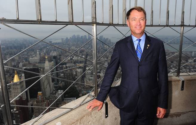 Sept. 4, 2012 - Manhattan, New York, U.S. - The Empire State Building hosts 2012 U.S. Ryder Cup Captain DAVIS LOVE III as he announces his four captain s selections to complete the 2012 U.S. Ryder Cup Team. Davis Love III Announces Ryder Cup Selections - ZUMAb09