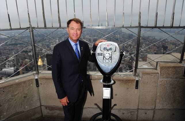 Sept. 4, 2012 - Manhattan, New York, U.S. - The Empire State Building hosts 2012 U.S. Ryder Cup Captain DAVIS LOVE III as he announces his four captain s selections to complete the 2012 U.S. Ryder Cup Team. Davis Love III Announces Ryder Cup Selections - ZUMAb09