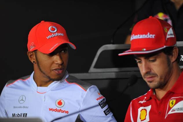 06.09.2012- Press conference, Lewis Hamilton (GBR) McLaren Mercedes MP4-27 and Fernando Alonso (ESP) Scuderia Ferrari F2012 Italian Grand Prix, Monza Monza 6. September 