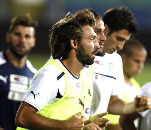 06.09.2012 Sofia (Bulgaria) Italy national football team training session at Vasil Levski stadium daye before FIFA World Cup 2014 match qualifications against Bulgaria. Andrea Pirlo :Stringer in cooperation with 