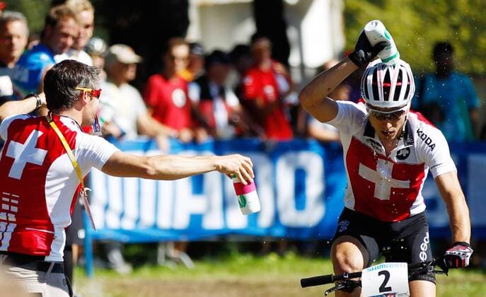 RADSPORT - UCI Weltmeisterschaften SAALFELDEN,AUSTRIA,08.SEP.12 - DIVERS, RADSPORT, MOUNTAINBIKE - UCI Weltmeisterschaften, Cross-country, Herren, Elite. Bild zeigt Nino Schurter (SUI). 