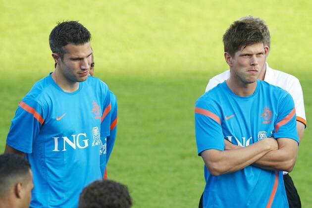 (L-R) Robin van Persie of Holland,Klaas Jan Huntelaar of Holland Training session Dutch team Training Qualifying 2012 2013 xVIxWillemxJanxDijkdrentxIVx 1138382
