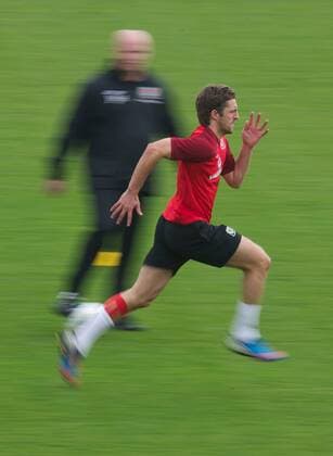 Football - soccer: Brazil 2014 World Cup, Qualifying Group A, Wales - Belgium, Wales Sam Ricketts during a training session at the Vale of Glamorgan ahead of the 2014 World Cup Brazil Qualifying Group A match against Belgium. (Hinweis: Verwendung nur in Deutschland, Österreich oder Schweiz - only Germany, Austria and Switzerland) xHOCHxZWEIx xPropagandax 